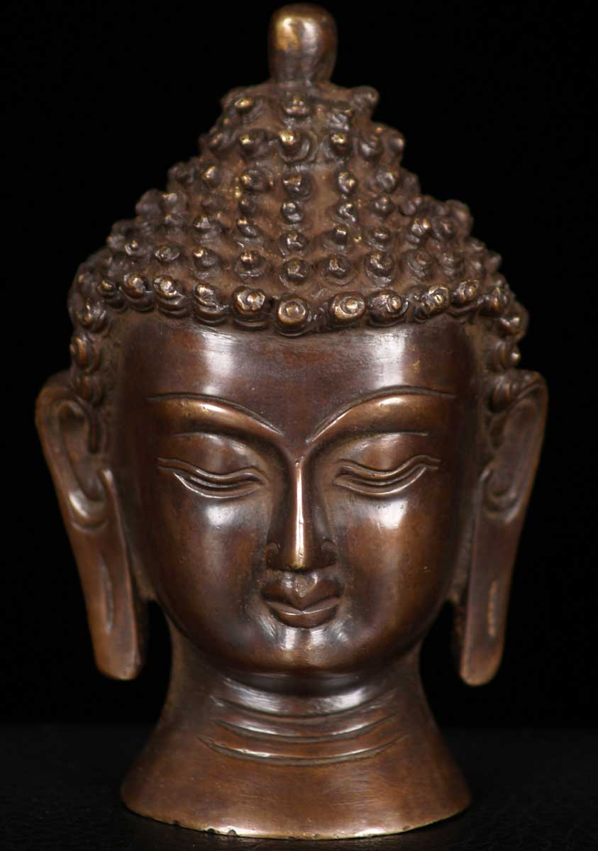 Brass Small Buddha Head 4"